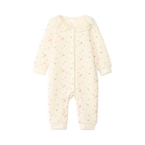 Μακρύ ολόσωμο πλεκτό με επένδυση και εμπριμέ λουλούδια για μωρό κορίτσι 