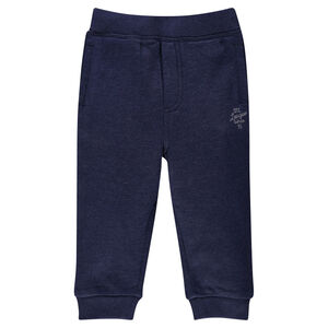 Μονόχρωμο παντελόνι φόρμας από φανέλα, χνουδωτή στο εσωτερικό 