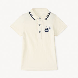 Πολό κοντομάνικο με φαντεζί κέντημα για μωρό αγόρι 