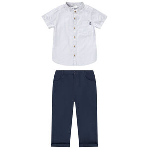Σετ 2 κομματιών με ριγέ πουκάμισο για bebe αγόρι 