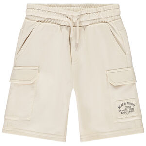 Βερμούδα molleton μονόχρωμη με τσέπες cargo για αγόρι 
