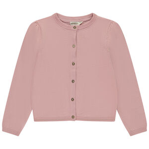 Ζακέτα πλεκτή μονόχρωμη με κουμπιά με glitter για κορίτσι 