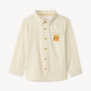 Πουκάμισο με μακριά μανίκια και υφασμάτινη ετικέτα για μωρό αγόρι 