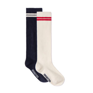 Σετ 2 ζευγαριών ψηλές κάλτσες πλεκτές για κορίτσι 