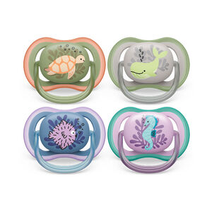 Σετ 2 πιπίλες σιλικόνης Ultra Air για μωρά 6–18 μηνών με τυχαία σχέδια 