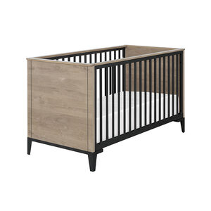 Εξελισόμενο βρεφικό κρεβάτι 70 x 140 cm Δρυς & μαύρο 