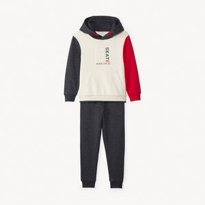 Σετ φούτερ molleton με εφέ colorblock και φόρμα για αγόρι 