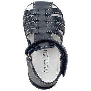 Σανδάλια μπλε με λουριά και λουράκι με σκρατς 