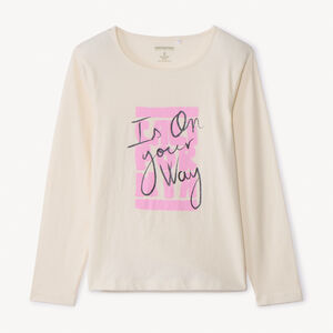 Μακρυμάνικο μπλουζάκι jersey με λαμπερό τύπωμα για κορίτσι 