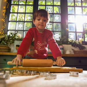 Κεντητό Χριστουγεννιάτικο πουλόβερ με επένδυση σε σέρπα για μωρό αγόρι 