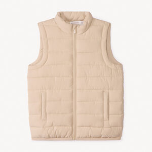 Αμάνικο καπιτονέ πάνινο μπουφάν μονόχρωμο για αγόρι 