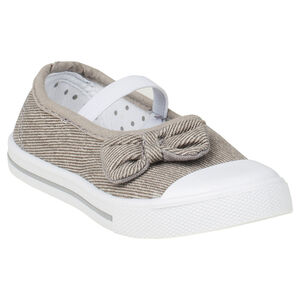 Αθλητικά παπούτσια ψηλά με κορδόνια από ύφασμα και φιόγκο για bebe κορίτσι 