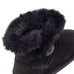 Μποτάκια με επένδυση effet σουέτ με φαντεζί κουμπί για κορίτσι 