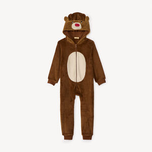 Πιτζάμα sherpa με παιχνιδιάρικο ταράνδο Χριστουγέννων για αγόρι 