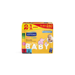 Μωρομάντηλα για Βρέφη με Χαμομήλι Multipack 3x80τεμ Calm n' Care Septona  