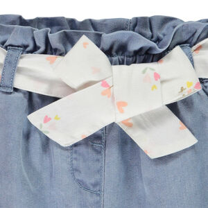 Σορτς υφασμάτινο με ζώνη που δένει για bebe κορίτσι 