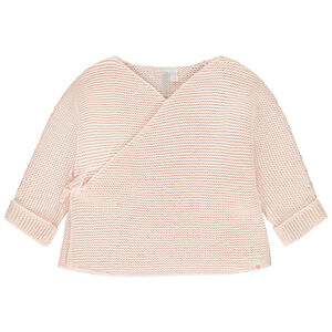 Ζακέτα πλεκτό μονόχρωμη με εφέ cache-cœur για μωρό κορίτσι 