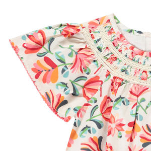 Τουνίκ κοντομάνικο με φλοράλ σχέδιο για κορίτσι 