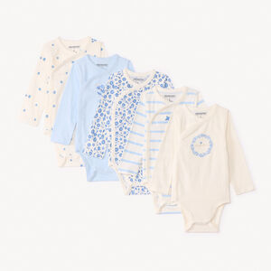 Σετ 5 φαντεζί bodies με μακριά μανίκια για μωρό κορίτσι με διαφορετικό άνοιγμα ανάλογα με την ηλικία 
