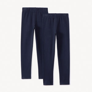 Σετ 2 μονόχρωμα leggings για κορίτσι σε jersey 