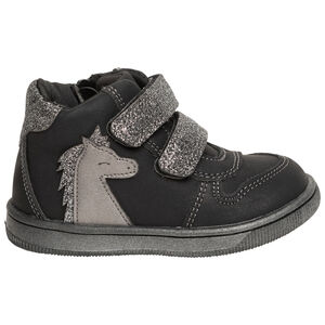Μποτάκια μαύρα για bebe αγόρι με glitter scratchs 