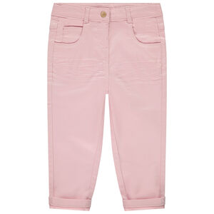 Παντελόνι μονόχρωμο από twill με τσέπες για μωρό κορίτσι 