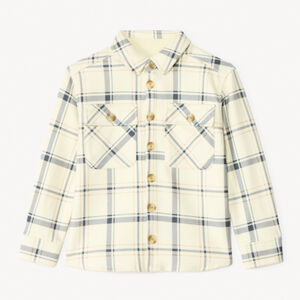 Πουκάμισο μακρυμάνικο molleton με καρό σχέδιο και τσέπες για αγόρι 