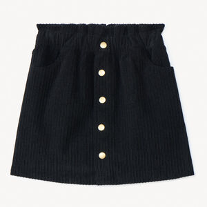 Φούστα βελούδινη με ρίγες και διακοσμητικά κουμπιά για κορίτσι 