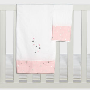 Σετ σεντόνια καλαθούνας-λίκνου  3τμχ Fox ροζ 