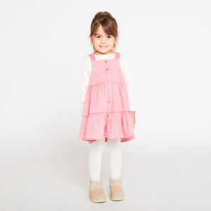 Υφασμάτινη σαλοπέτα φόρεμα μονόχρωμο ροζ για μωρό κορίτσι 