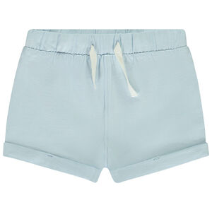 Σορτς μονόχρωμο με ελαστική μέση για μωρό κορίτσι 