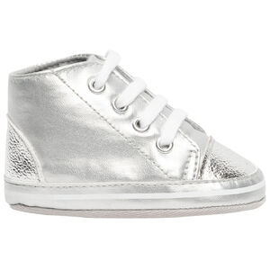 Αθλητικά παπούτσια ψηλά με κορδόνια από ύφασμα και φιόγκο για bebe κορίτσι 