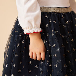 Φόρεμα γιορτής μακρυμάνικο 2 σε 1 bi-matière για bebe κορίτσι 