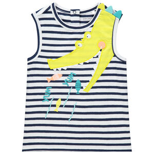 Αμάνικο μπλουζάκι ριγέ με σχέδιο κροκόδειλος 