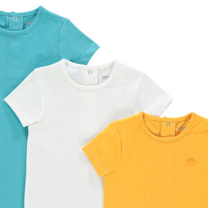 Σετ από 3 κορμάκια με κοντά μανίκια για bebe αγόρι print logo 