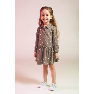 Φόρεμα μακρυμάνικο από lyocell με σχέδιο καρδιές για κορίτσι 