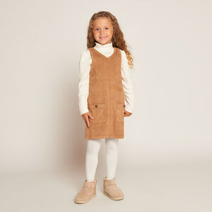 Αμάνικο φόρεμα με επένδυση από σουέντ ύφασμα με εφέ δέρματος για κορίτσι 