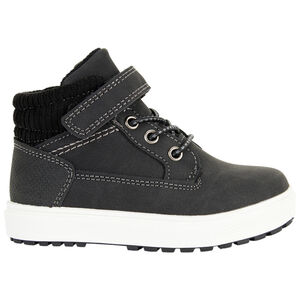 Μποτάκια μαύρα με φαντεζί κορδόνια και σκρατς για αγόρι 