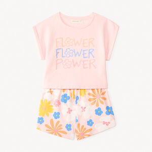 Σέτ κοντό 2 τεμαχίων με floral σχέδιο για κορίτσι 