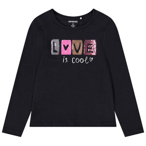 T-shirt μακρυμάνικο από jersey με μαγικές παγιέτες για κορίτσι 