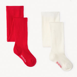 Σετ από 2 ζευγάρια πλεκτά καλσόν για bebe κορίτσι 