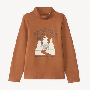 Μπλουζάκι με ψηλό γιακά και διακοσμητικό print για αγόρι 