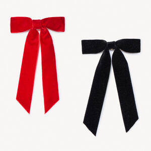 Σετ 2 βελούδινων κοκαλάκια με φιόγκους για κορίτσι 