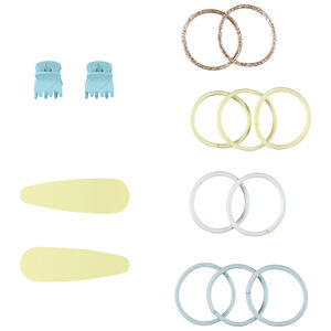 Σετ από 4 τσιμπιδάκια και 10 λαστιχάκια για κορίτσι 